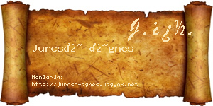 Jurcsó Ágnes névjegykártya